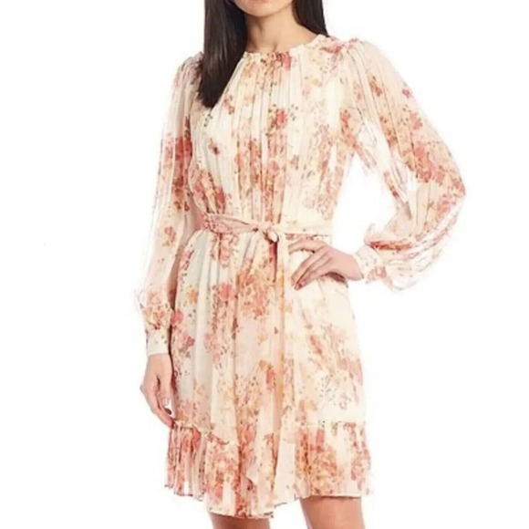 Alex Marie Women’s Michaela Floral Belted Pleated Dress Size 10 - Picture 2 of 15